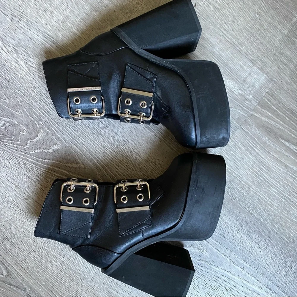 Dolls Kill Black Platform Boots